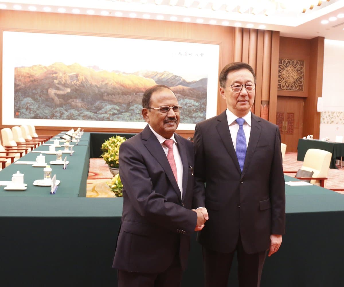 Ajit Doval with Chinese Vice President Han Zheng in Beijing