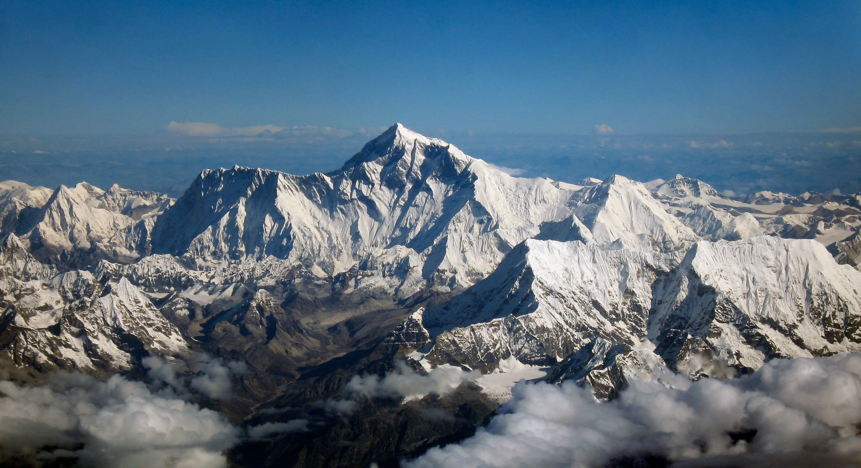 Snow peaks of the central Himalaya, the range that feeds the rivers now blocked by debris after this week's glacier collapse