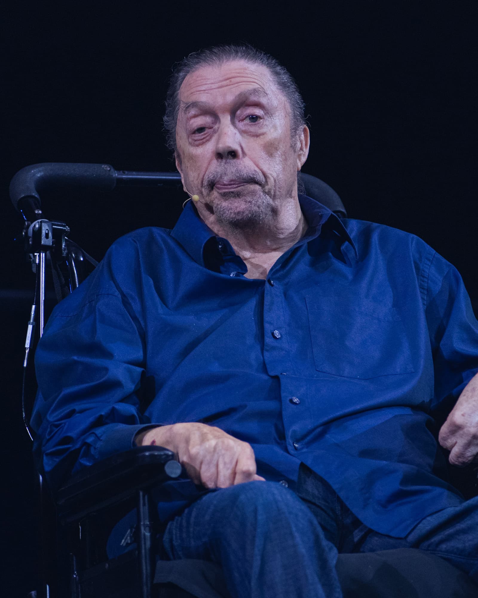 Tim Curry at a question-and-answer event for the 50th anniversary of The Rocky Horror Picture Show in Los Angeles