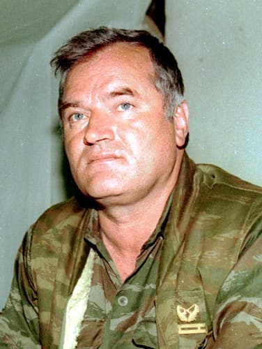Ratko Mladić photographed during the Bosnian War in 1993