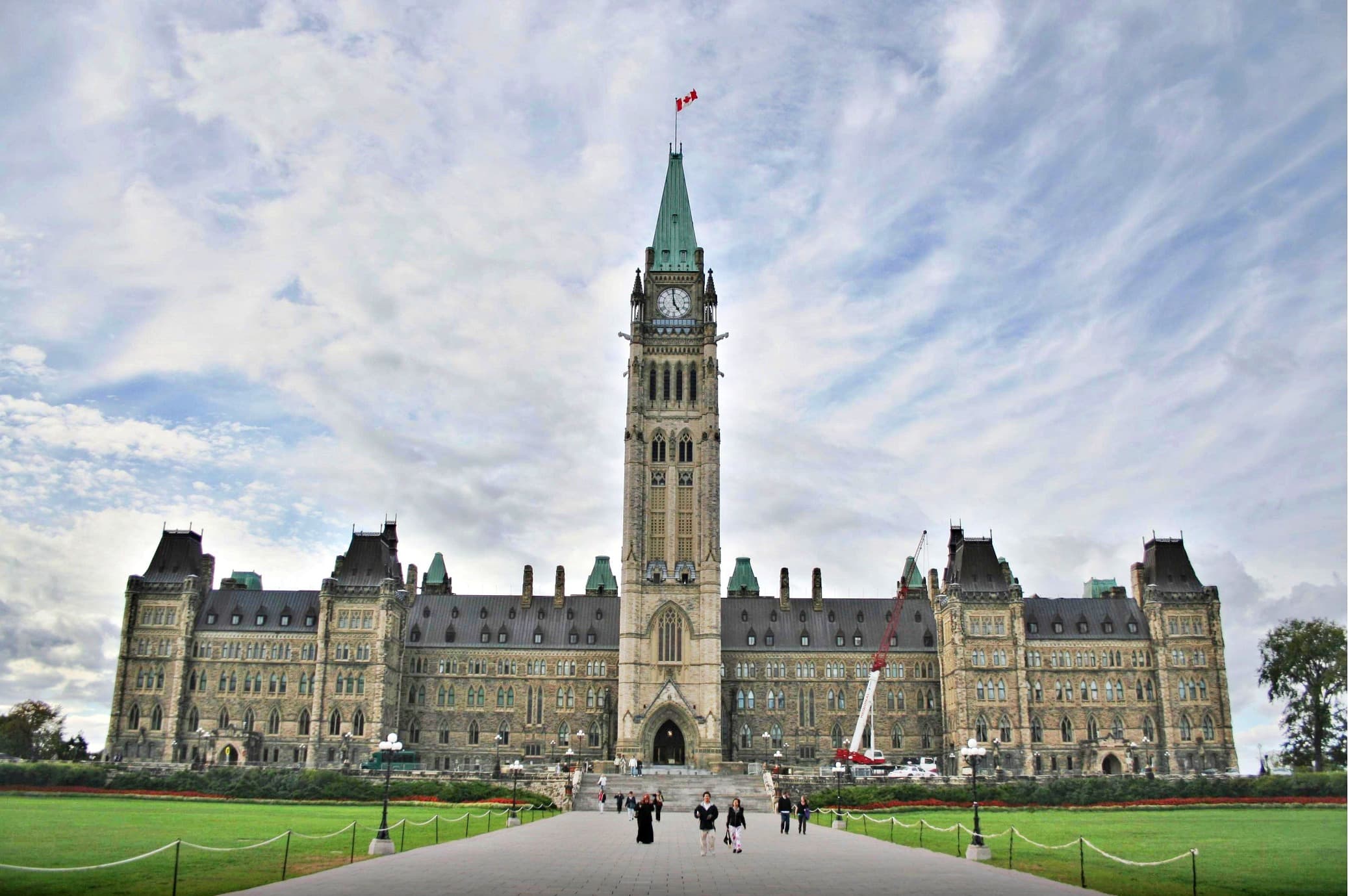 Centre Block of the Canadian Parliament on Parliament Hill in Ottawa