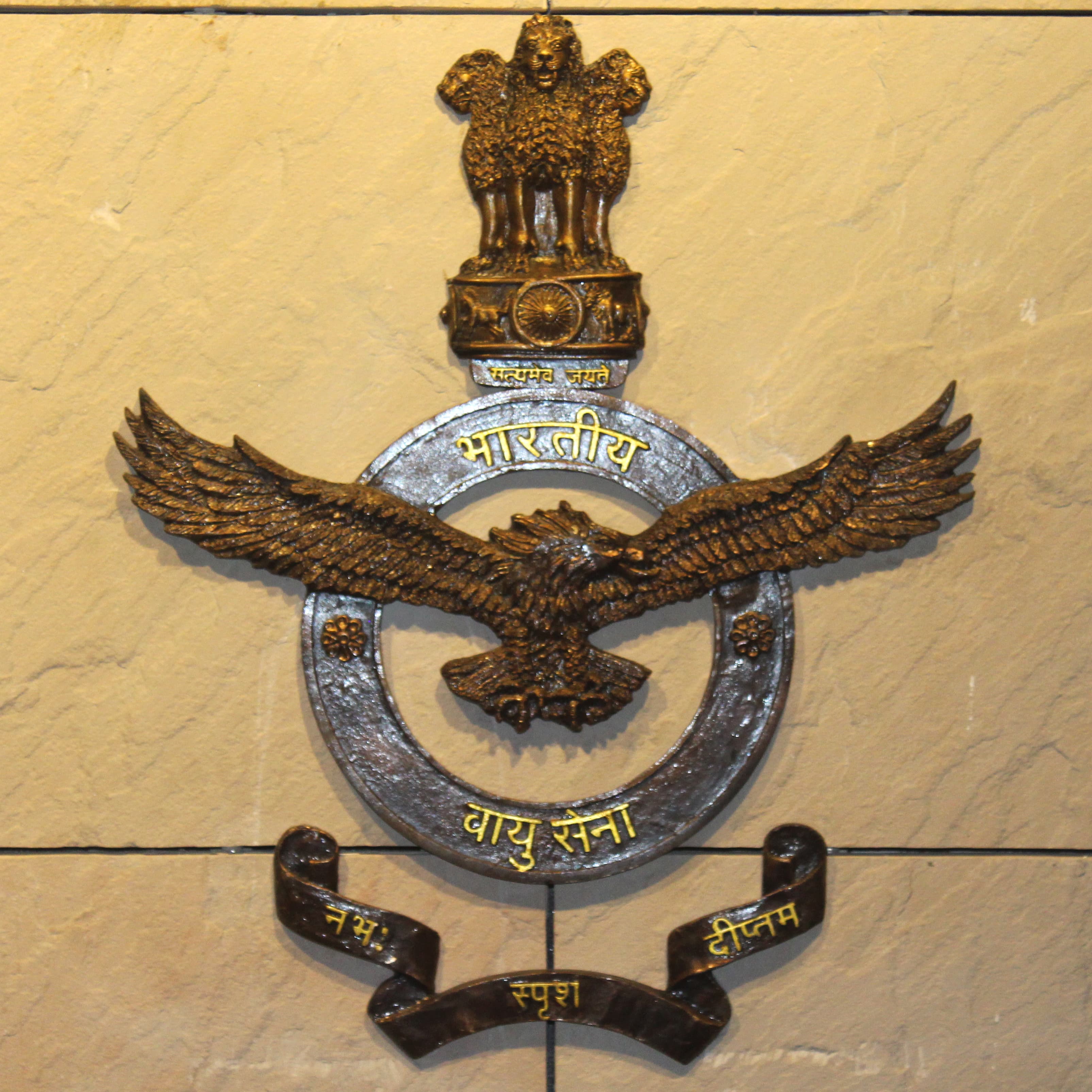 Indian Air Force emblem displayed at the National War Memorial in New Delhi