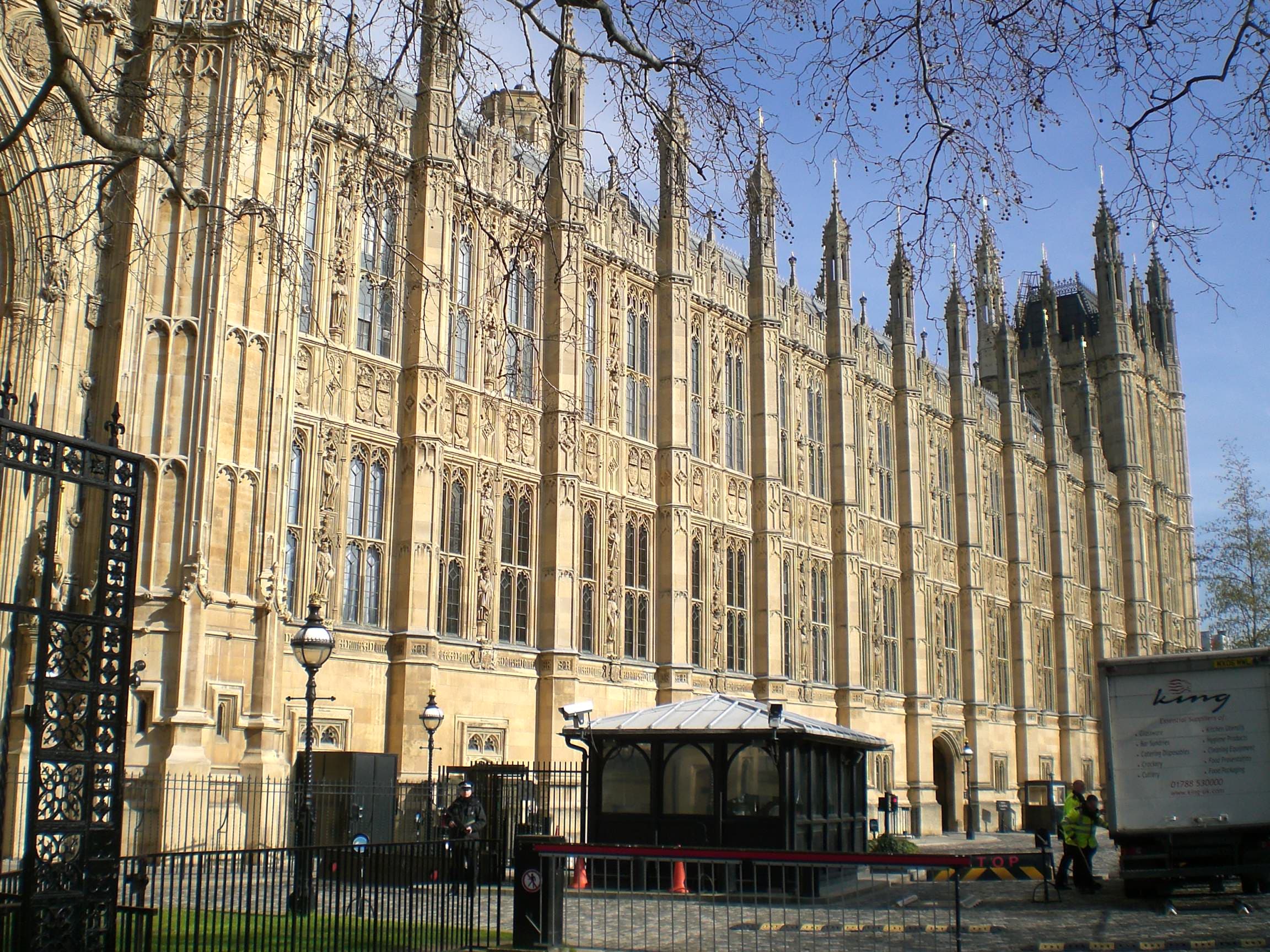 Facade of the Palace of Westminster, the meeting place of the UK House of Commons