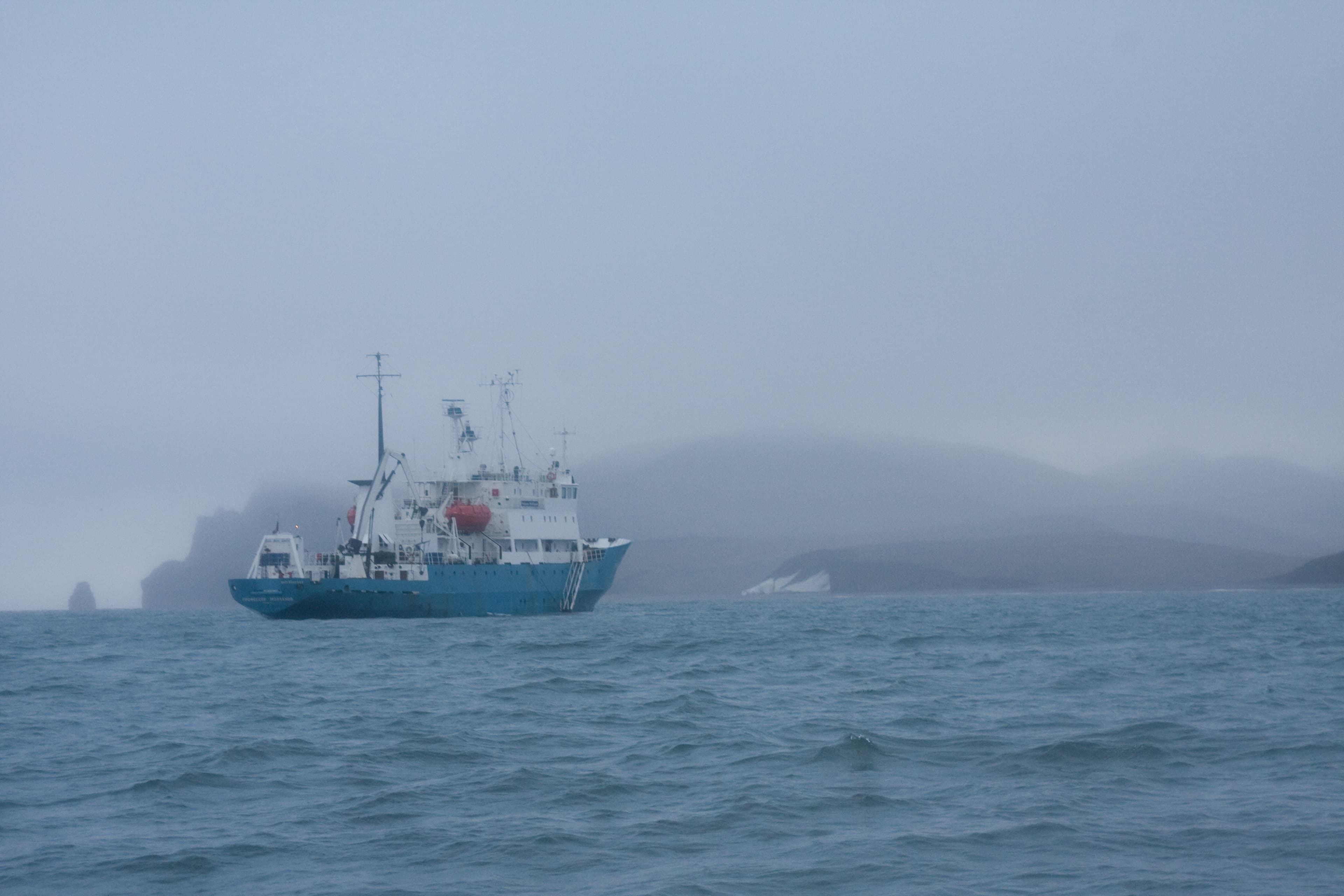 The Russian expedition ship Professor Molchanov at sea, the vessel seized at Barentsburg in Svalbard